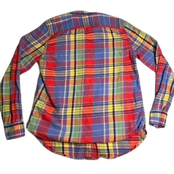 LRL Lauren Jeans Co. Flannel Womens Medium Plaid Fall Layers Colorful Capsule - Picture 2 of 5